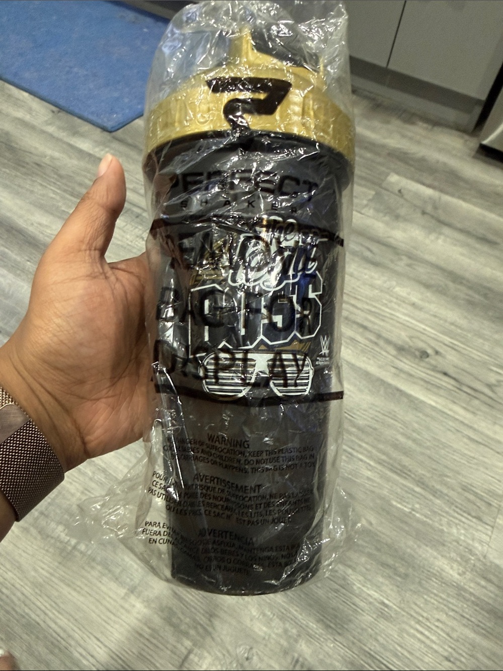 WWE Sasha Banks Mercedes Mone Black and Gold Shaker Bottle